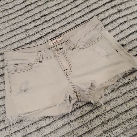 J Brand Pants - Light gray distressed JBrand jean shorts size 27